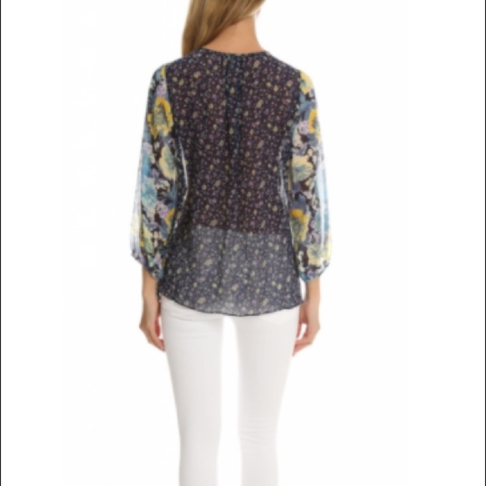 Joie Thistle Floral Sheer Silk Top - Picture 9 of 10